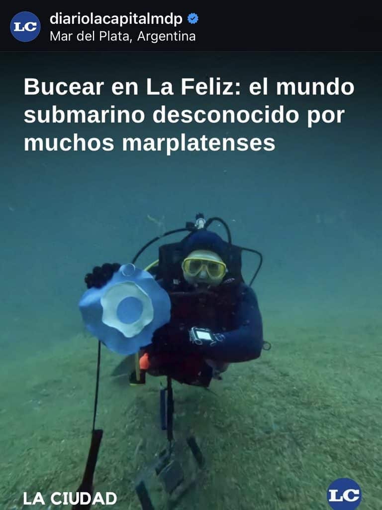 Nota en Diario La Capital «Bucear en La Feliz: el mundo submarino desconocido por muchos marplatenses»